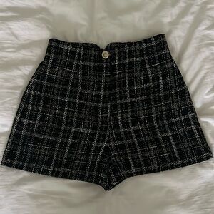 Zara Tweed High-Waisted Shorts